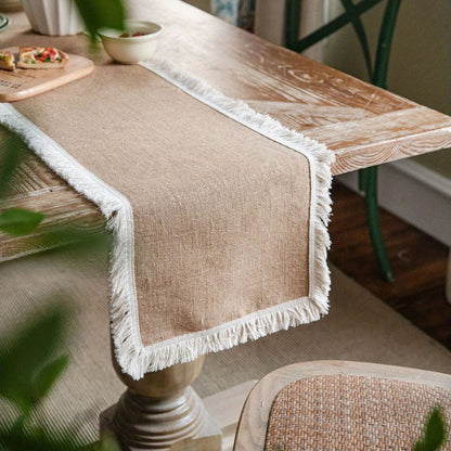 Jute Tischläufer Boho Stil Natur