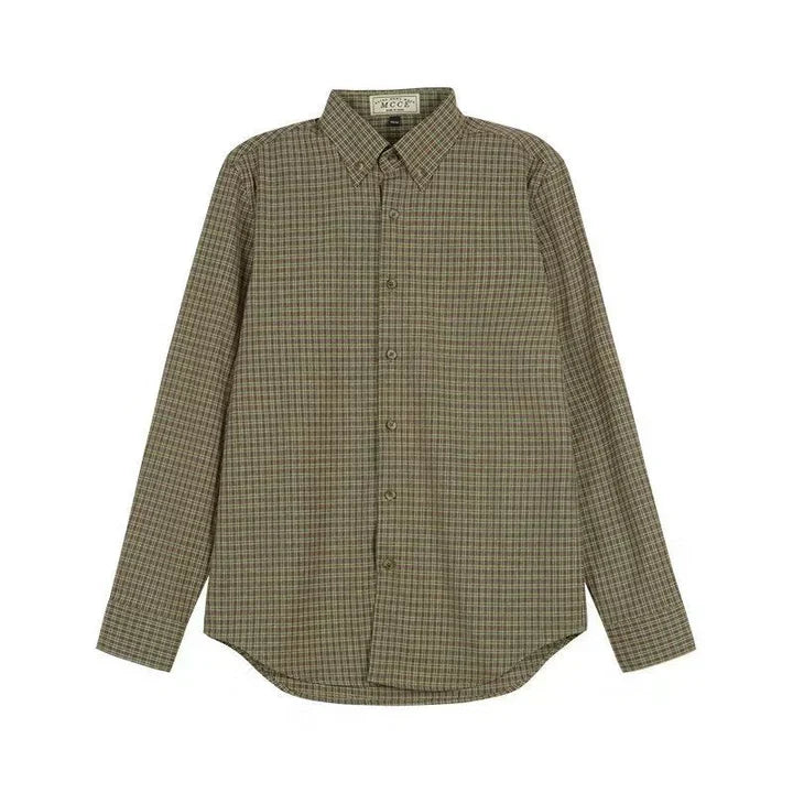 Button-Up Hemd - Langarmhemd mit Kragen für Männer-Grün-M-Chaps Herrenmode