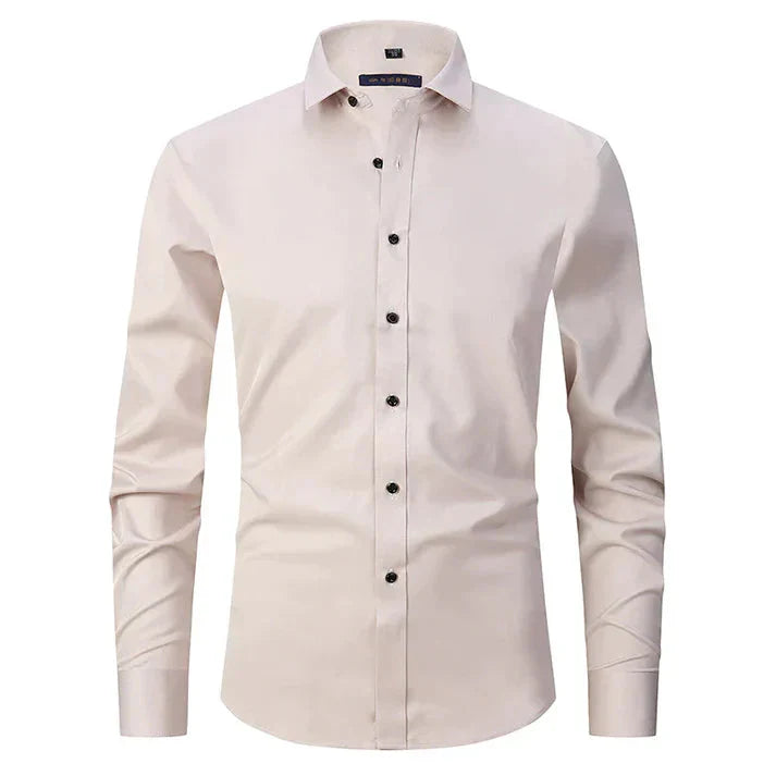 Button-Up Hemd - Stretch - Knitterfrei - Oxford Hemd - Herrenhemd-Beige-XS-Chaps Herrenmode