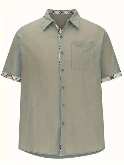 Button-Up Hemd - Umlegekragen - Brusttasche - Kurzarmhemd - Herrenhemd-Chaps Herrenmode