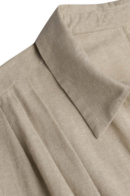 Damen Strandkleid Knopfverschluss Unten Baumwollweiß