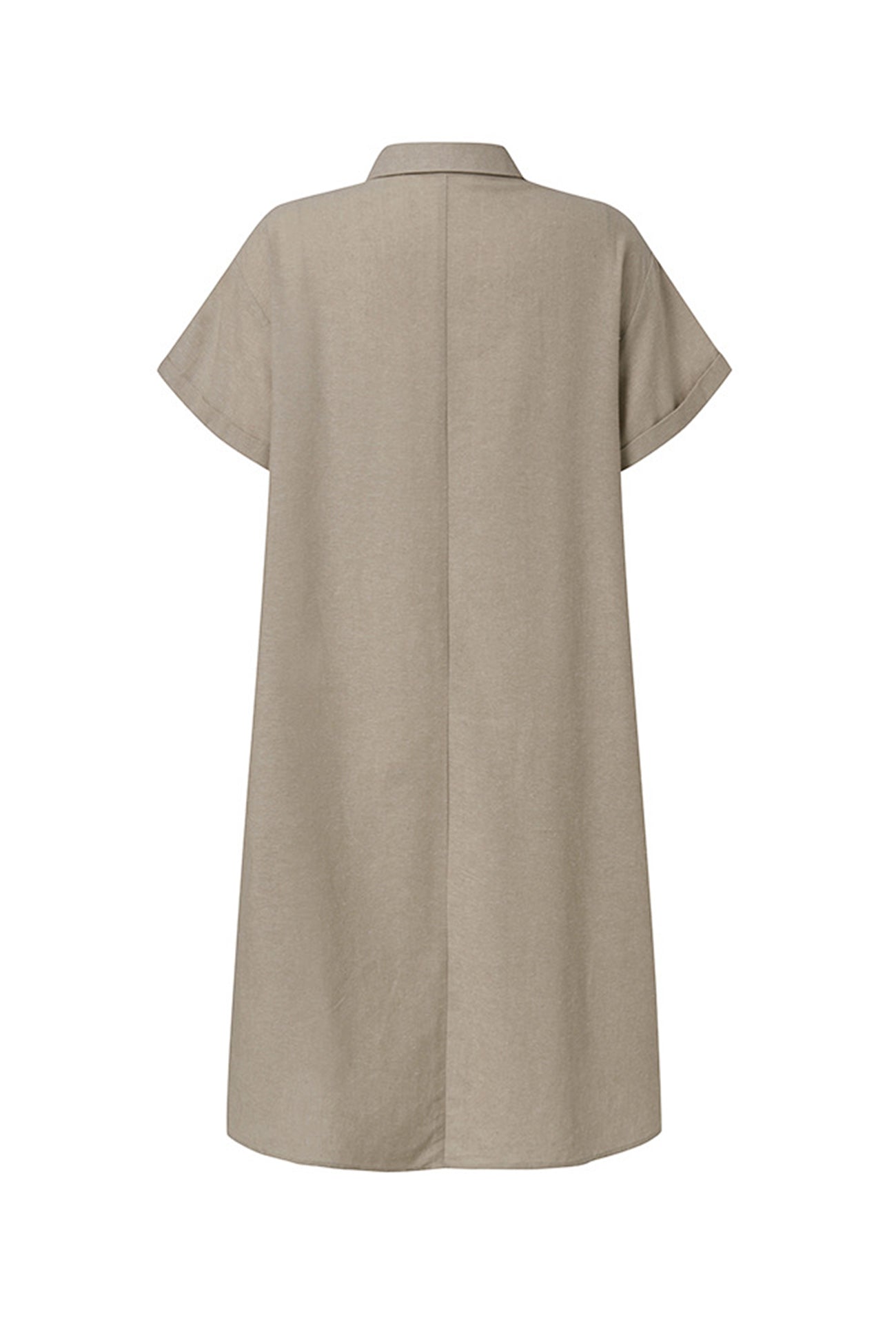 Damen Strandkleid Knopfverschluss Unten Baumwollweiß