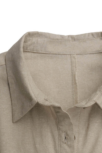 Damen Strandkleid Knopfverschluss Unten Baumwollweiß