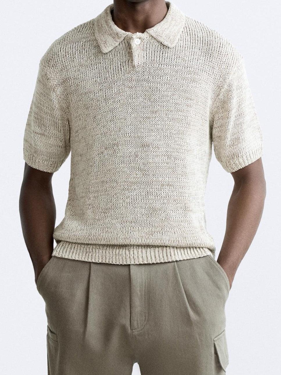 Lässiges Herren Strickpolo Vintage-Look