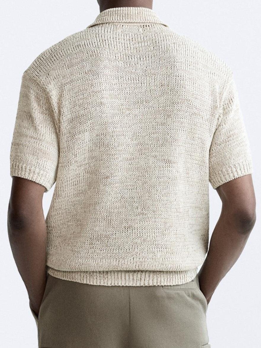 Herren Poloshirt Gestrickt Vintage-Look