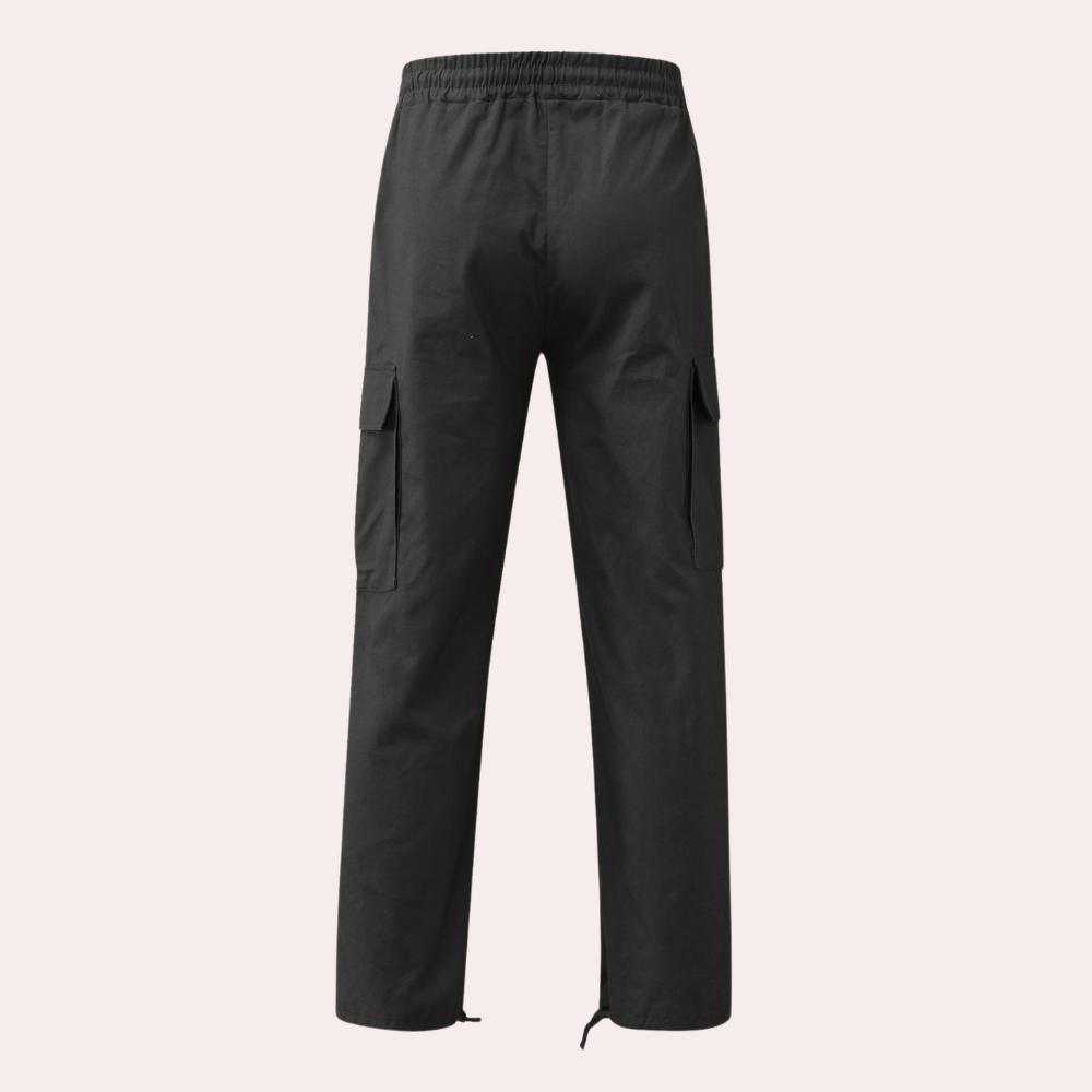 Herren Cargo Hose Weit Cargohose Baumwolle Beige