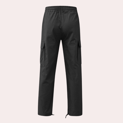 Herren Cargo Hose Weit Cargohose Baumwolle Beige
