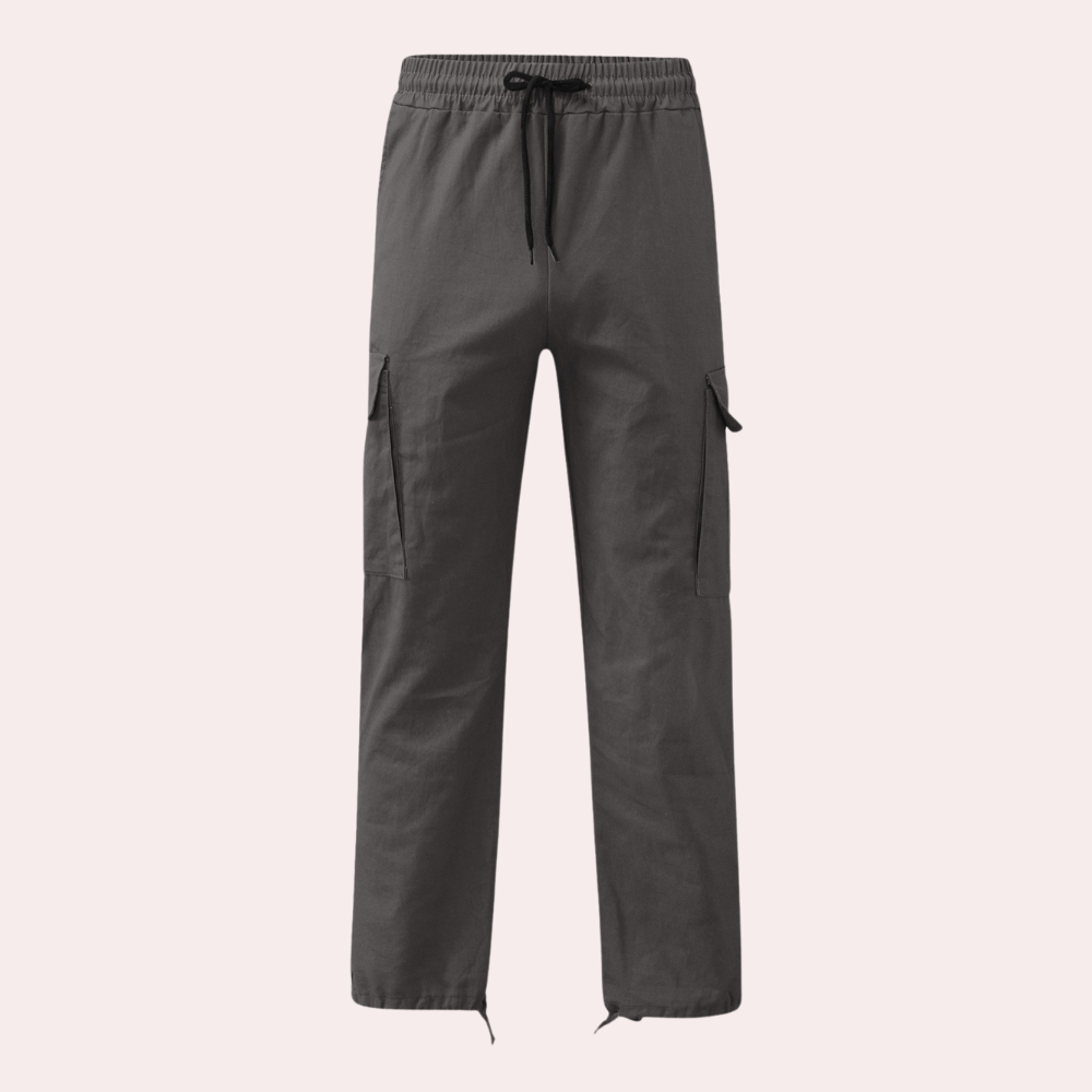 Herren Cargo Hose Weit Cargohose Baumwolle Beige