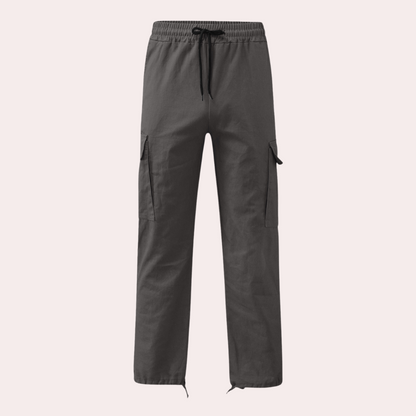 Herren Cargo Hose Weit Cargohose Baumwolle Beige