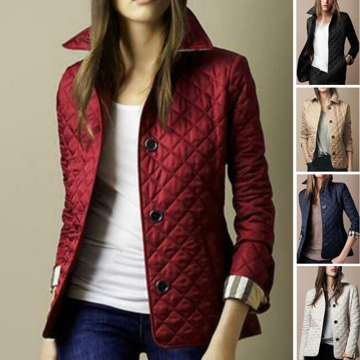 Norvielle Übergangsjacke Quilted Steppjacke Beige