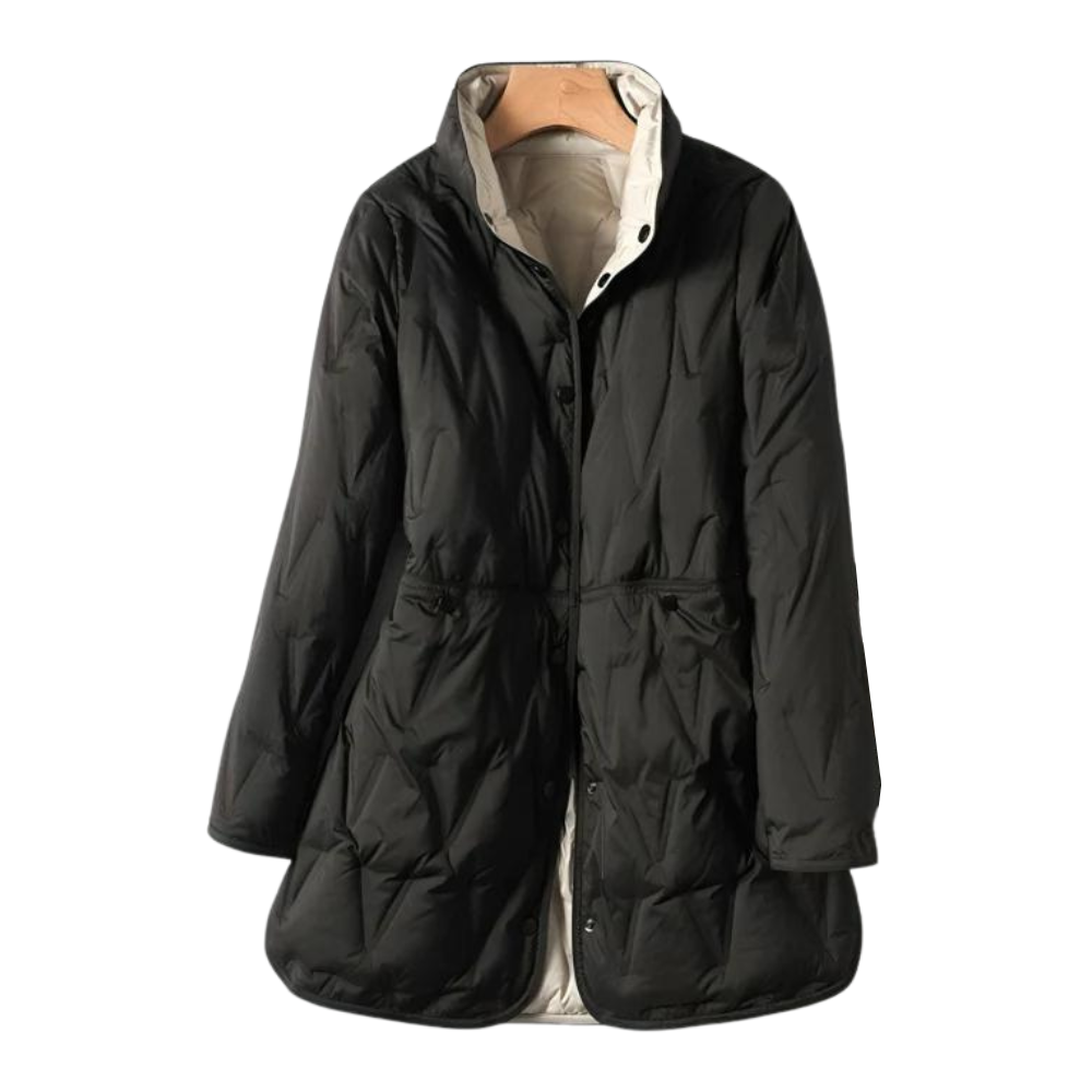 Damen Winterjacke Taillierter Schnitt Druckknöpfe