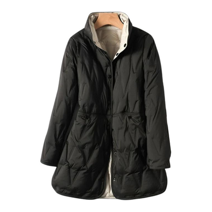 Damen Winterjacke Taillierter Schnitt Druckknöpfe