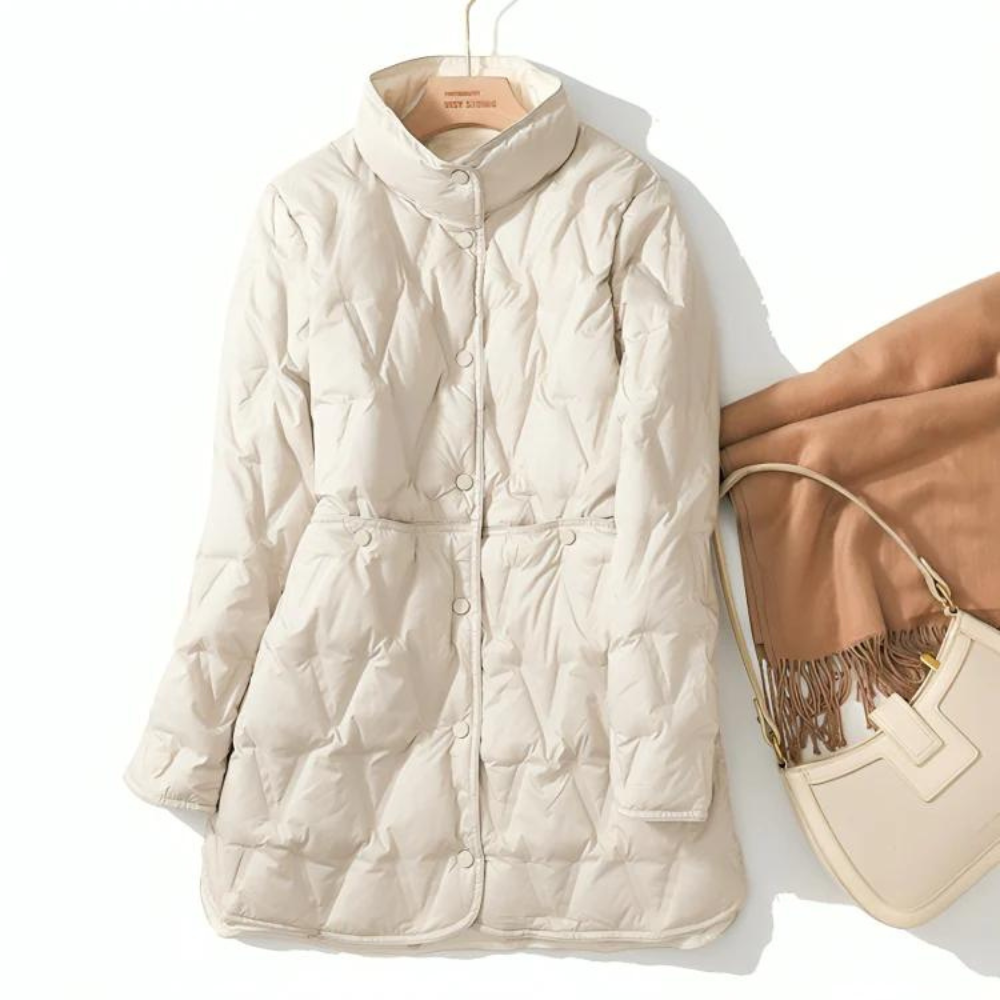 Damen Winterjacke Taillierter Schnitt Druckknöpfe