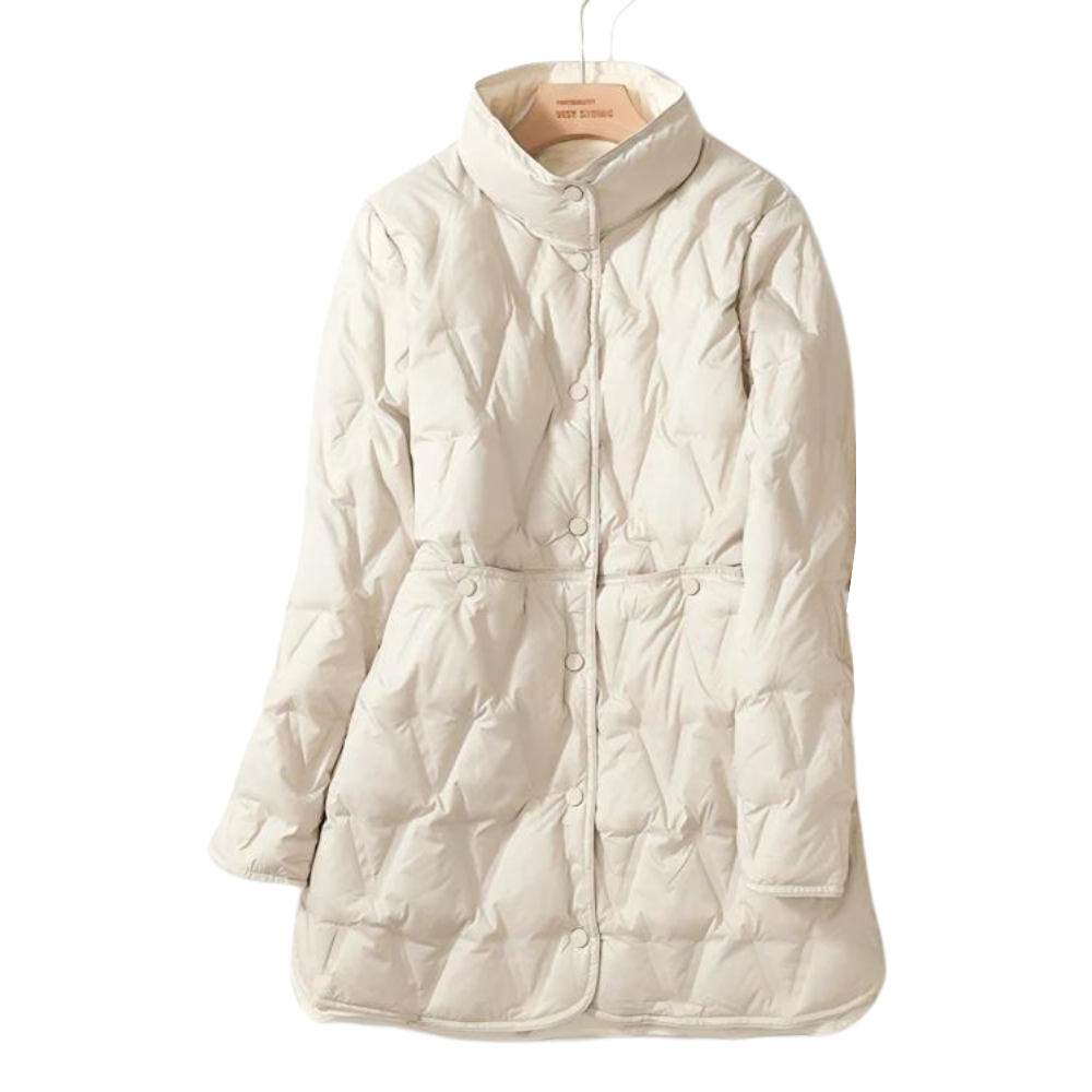 Damen Winterjacke Taillierter Schnitt Druckknöpfe