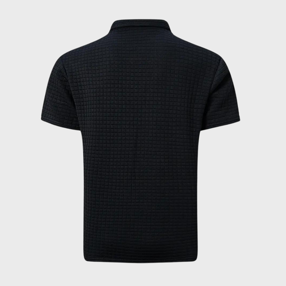 Herren Poloshirt Waffelstruktur Kontrastfarbe