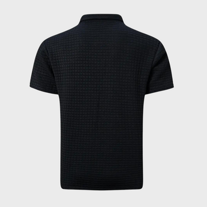 Herren Poloshirt Waffelstrick Kontrastfarbe