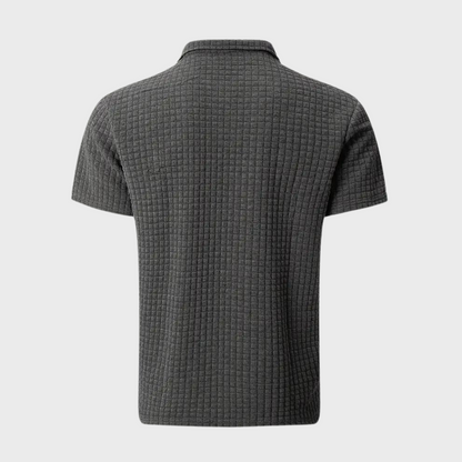 Herren Poloshirt Waffelstrick Kontrastfarbe
