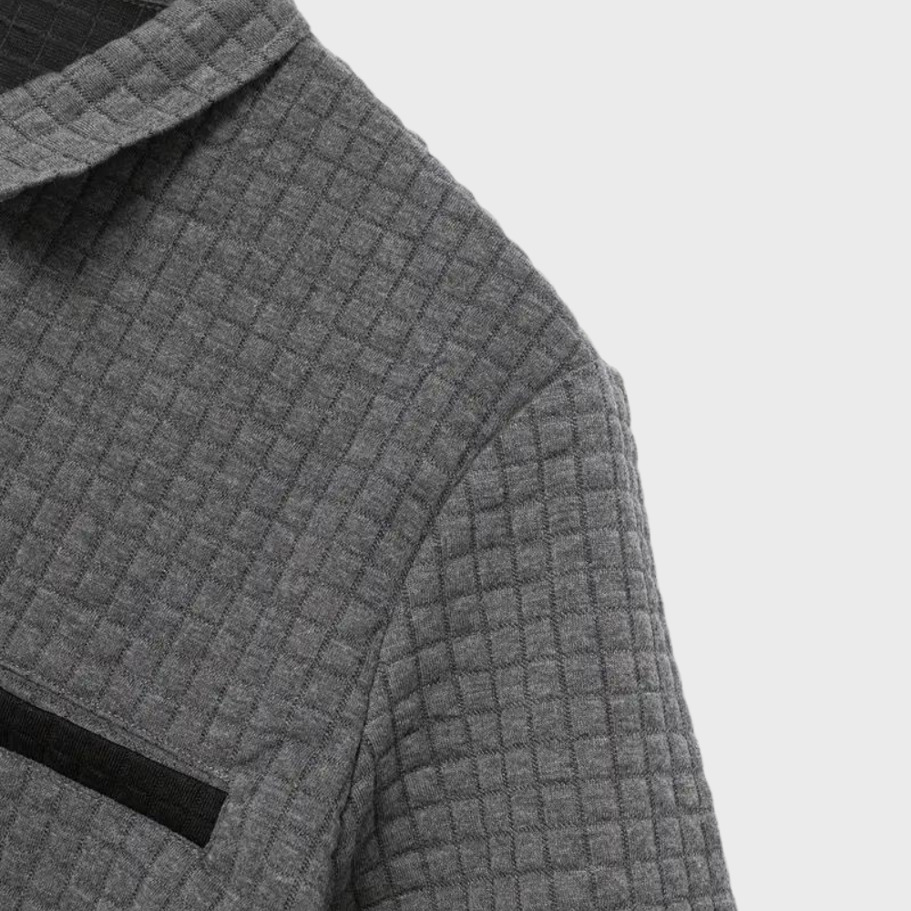 Herren Poloshirt Waffelstruktur Kontrastfarbe
