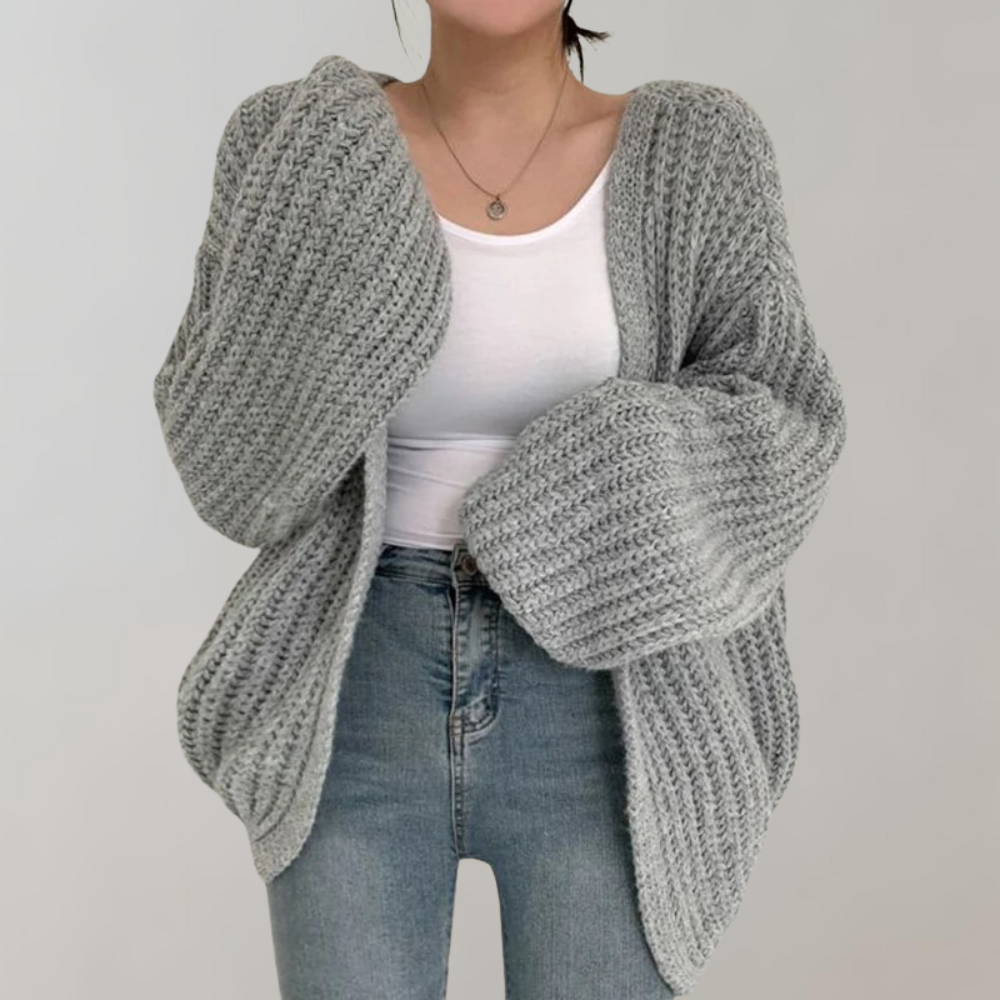 Norvielle Damen Langärmlige Strickjacke Bequem