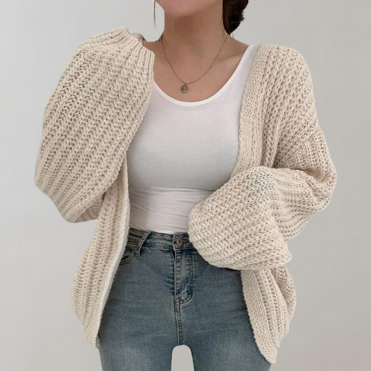 Amaris Damen Strickcardigan Lockerer Schnitt Beige - Norvielle