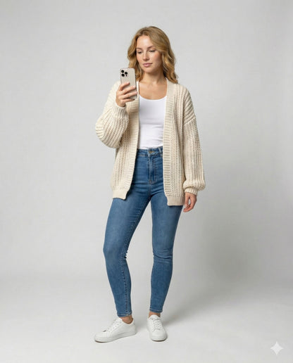 Damen Strickjacke Langarm Bequem