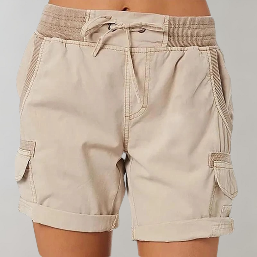 Norvielle Damen Hochtaillish-Shorts