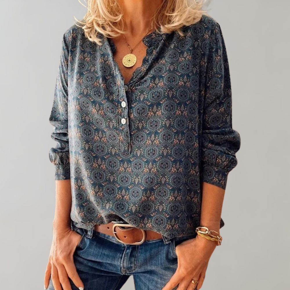 Damenbluse Boho-Print - Norvielle