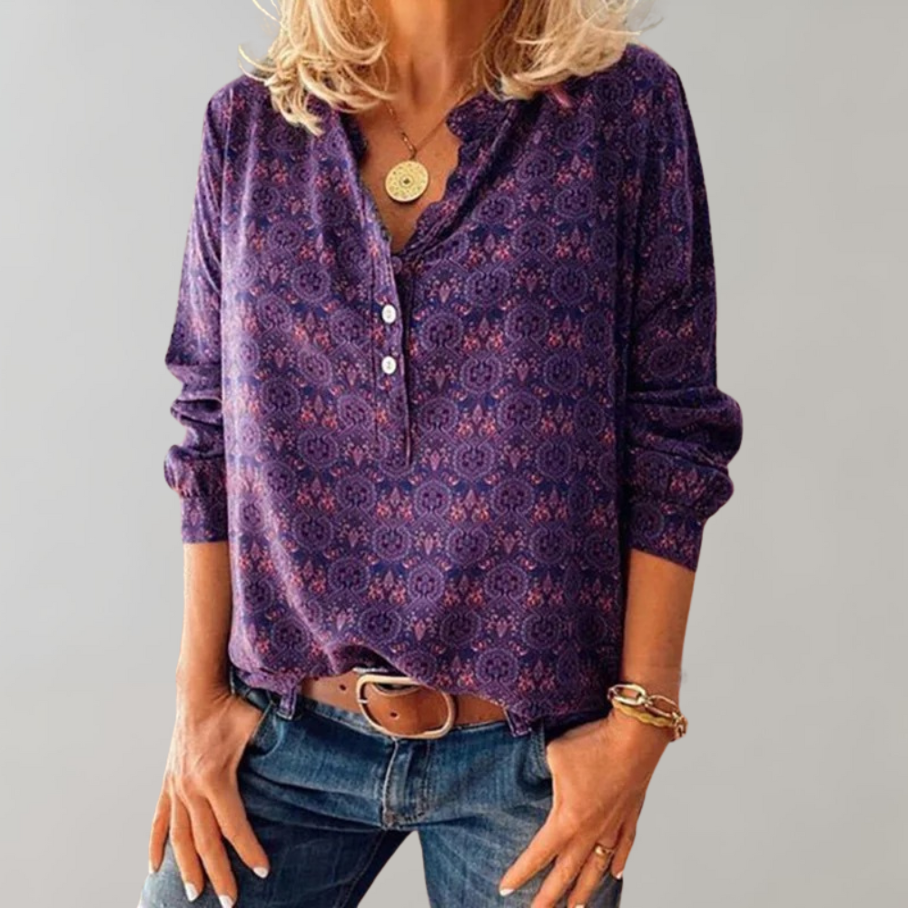 Damenbluse Boho-Print