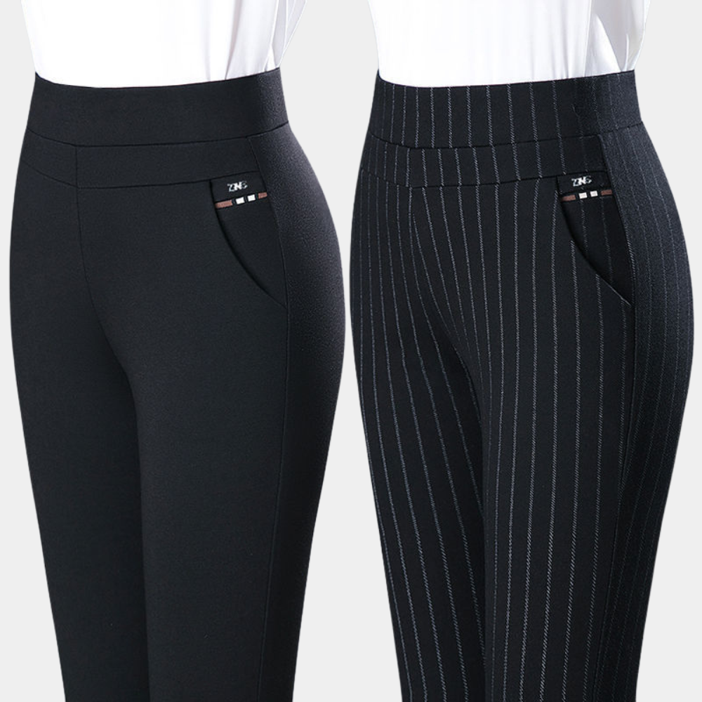 Damenhose Bequem Stretch Stilvoll Schwarz - Norvielle
