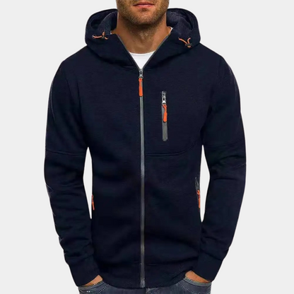 Herren Hoodie Reißverschluss Lässig