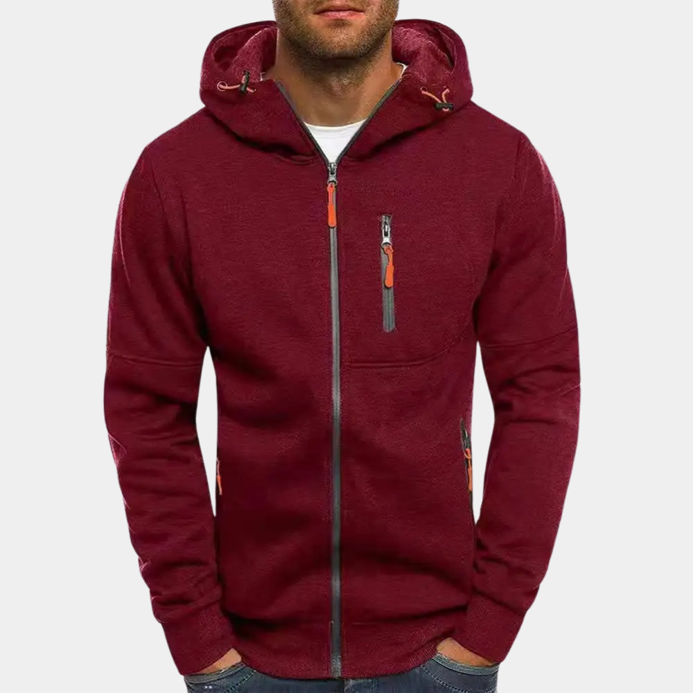 Herren Hoodie Reißverschluss Lässig