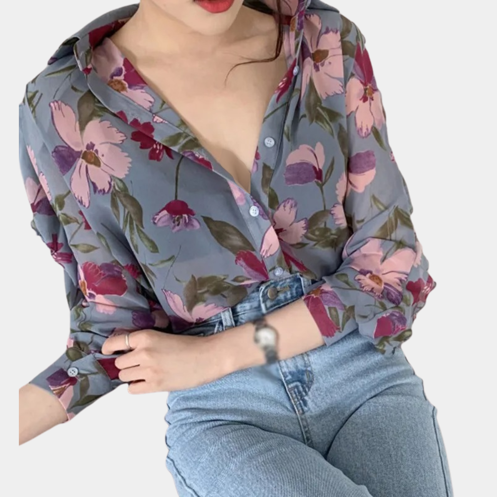 Damen Chiffon Bluse