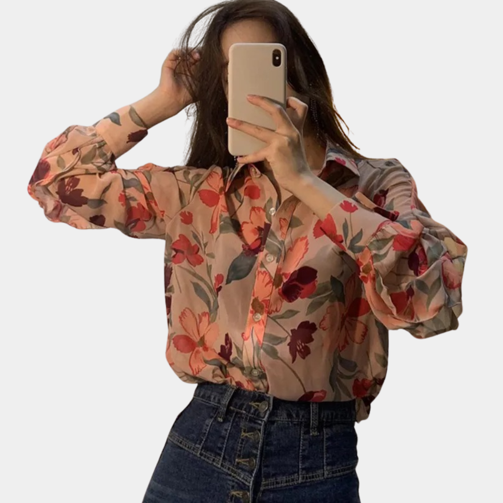 Damen Chiffon Bluse