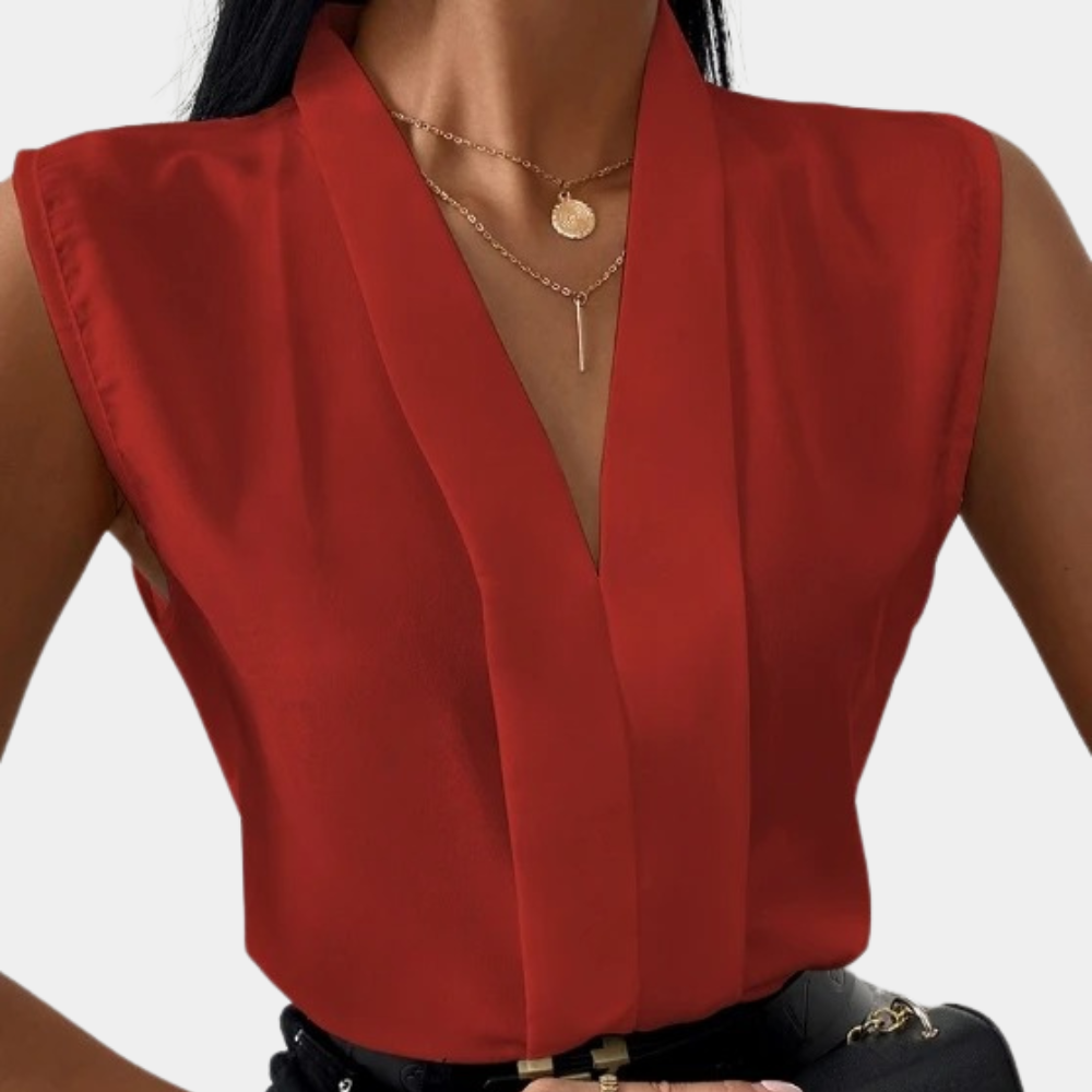 Damen Bluse V-Ausschnitt Baumwolle Weiß