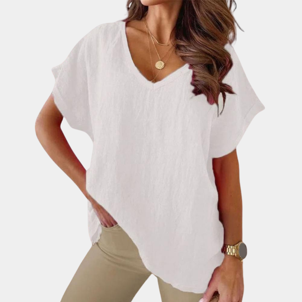 Damen T-Shirt Baumwolle Weiß