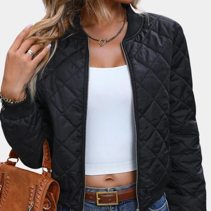 Damen Steppjacke Kurz Reißverschluss