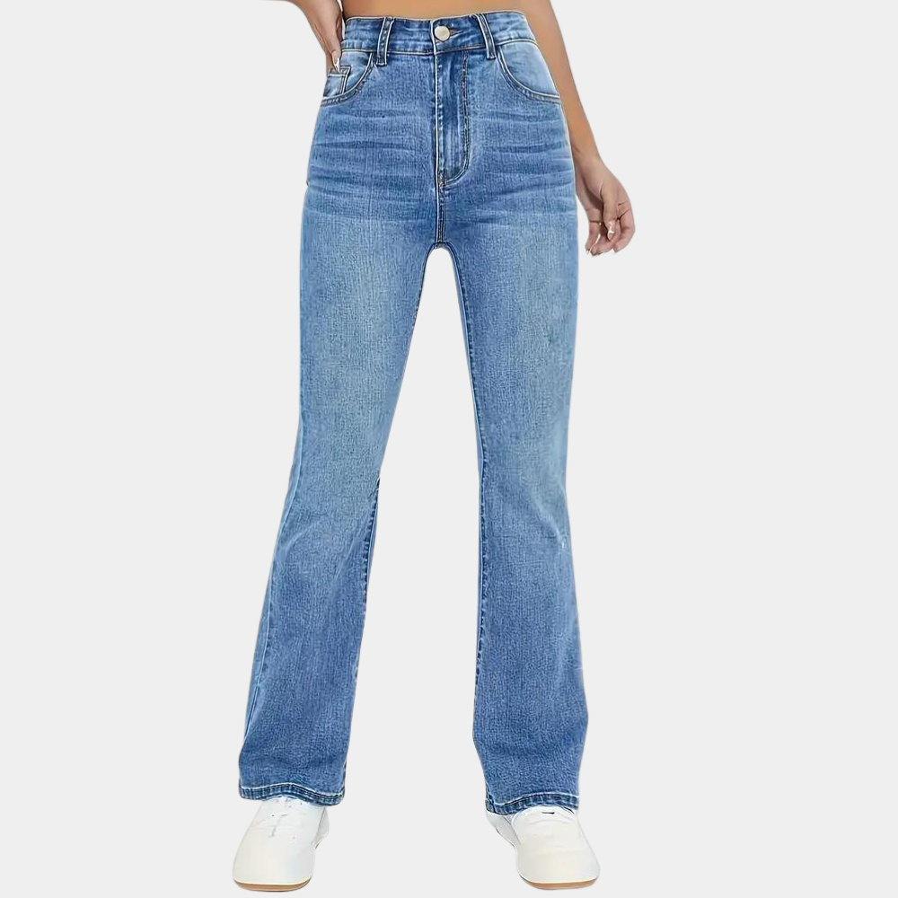 Damen High-Waist Flared Jeans