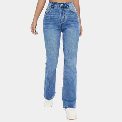 Damen High-Waist Flared Jeans