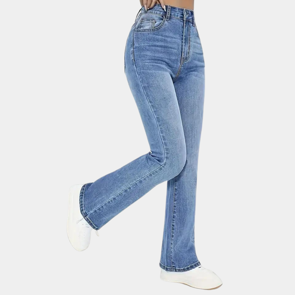 Damen High-Waist Flared Jeans
