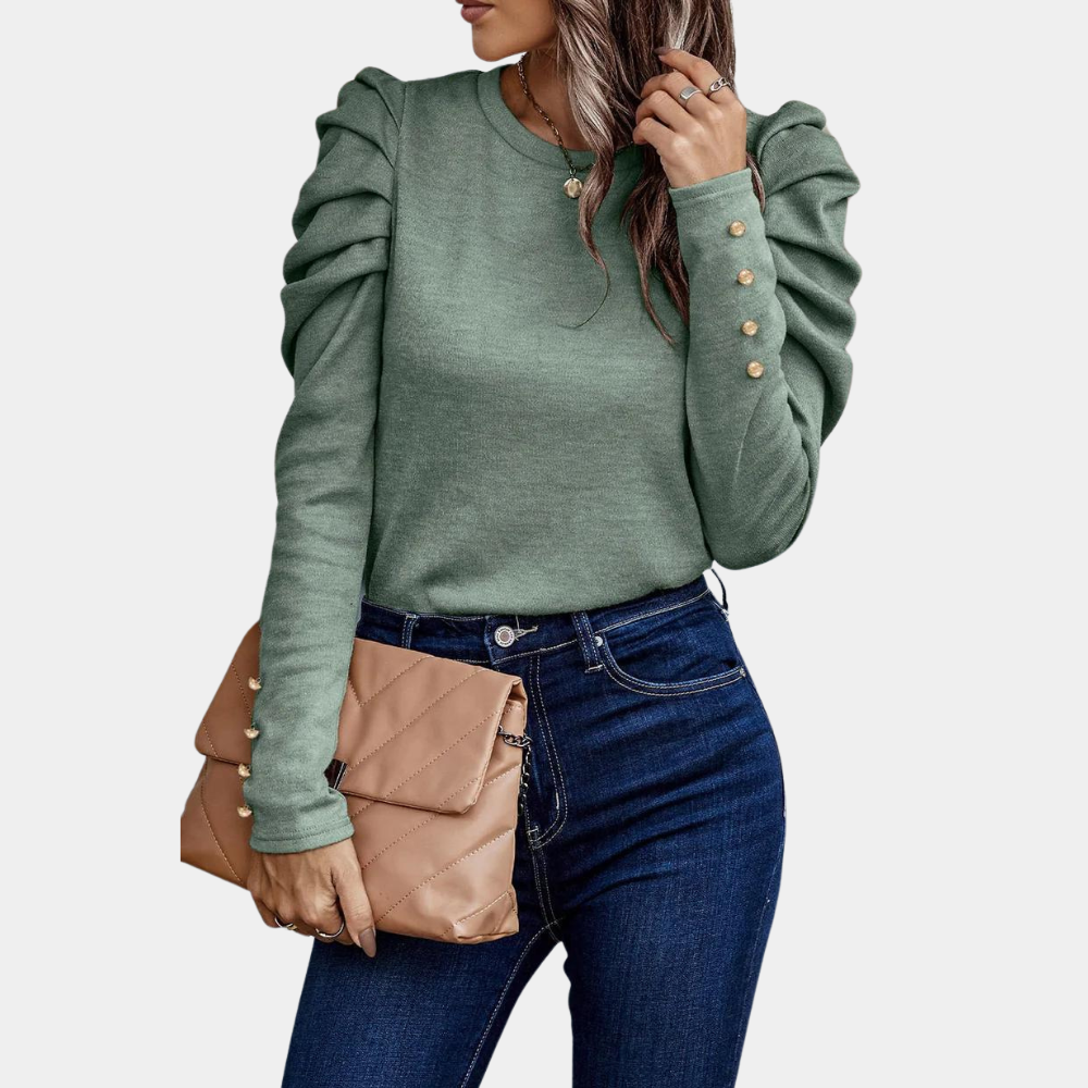 Damen Pullover Rüschensäume