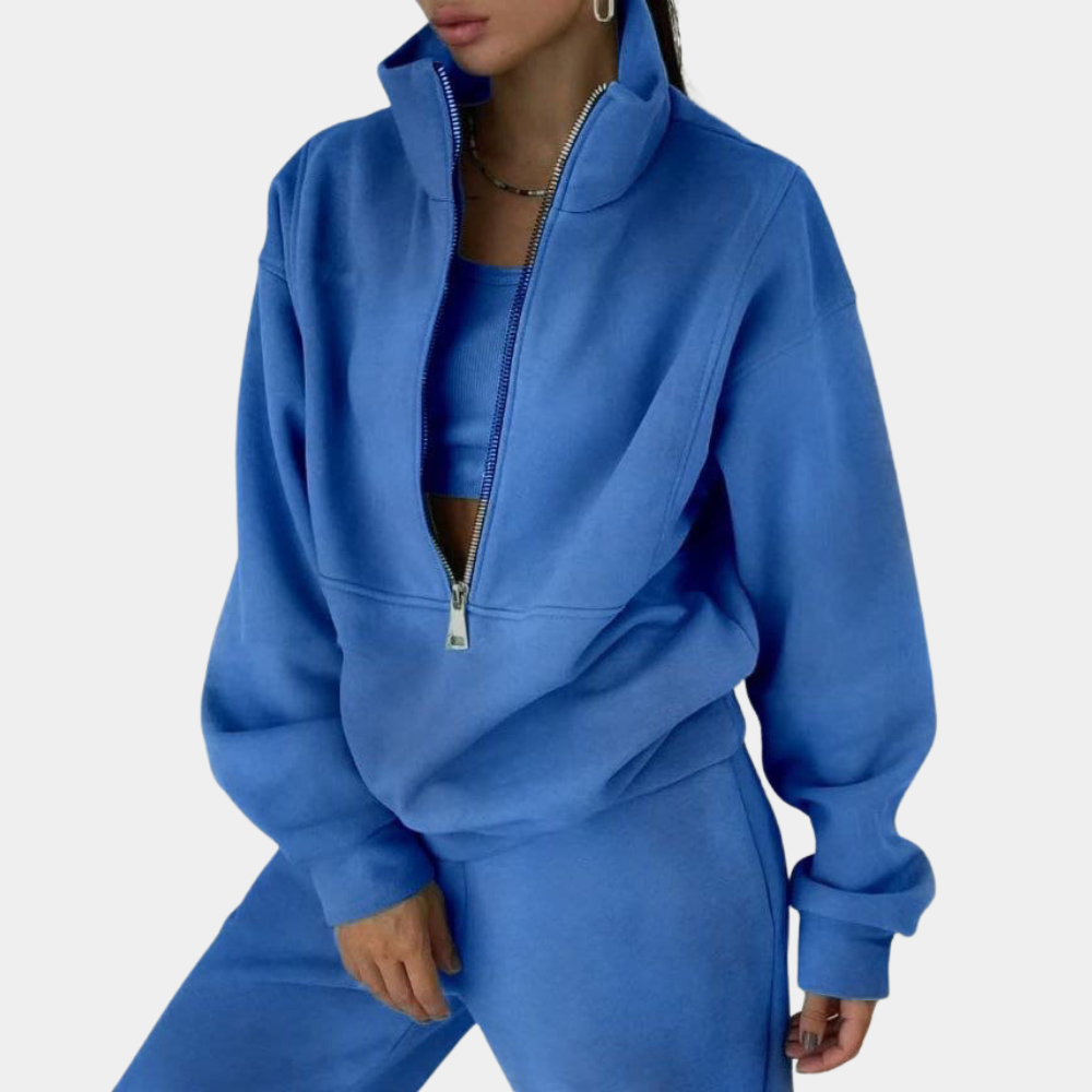 Damen Sweatshirt Oversized Weich Atmungsaktiv Grau