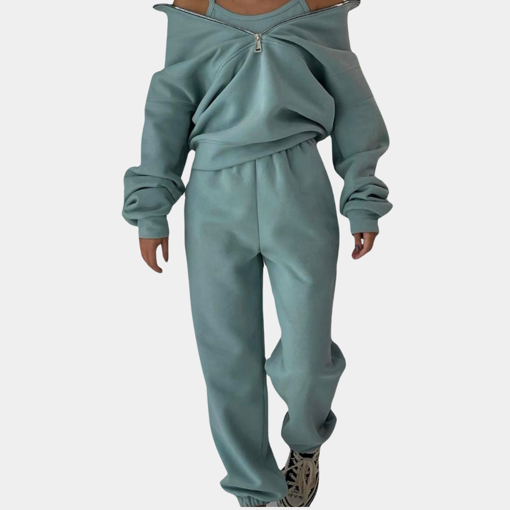 Damen Sweatshirt Oversized Weich Atmungsaktiv Grau - Norvielle