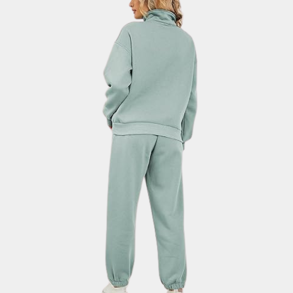 Damen Sweatshirt Relaxed Fit Hoher Kragen Langärmlig