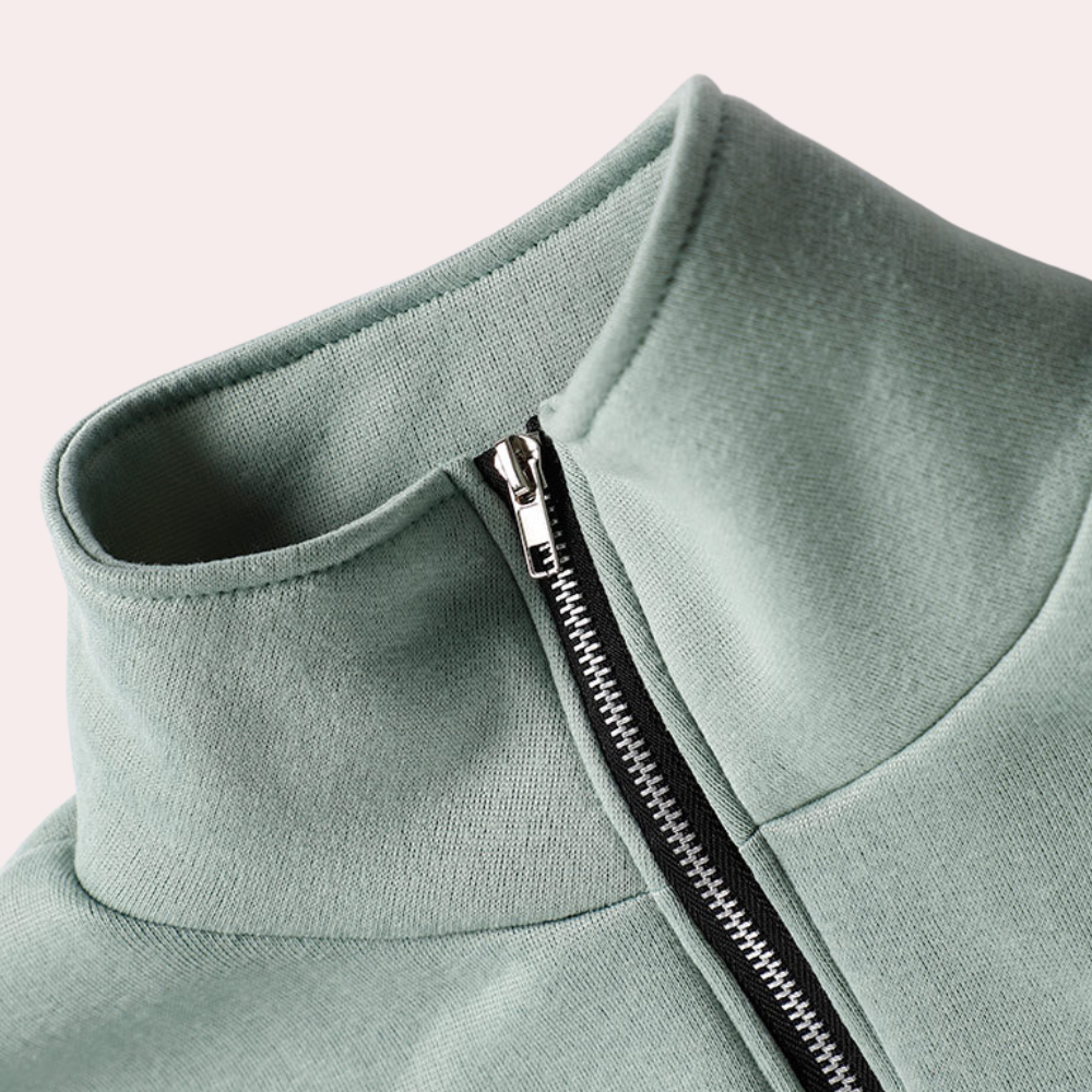 Damen Sweatshirt Relaxed Fit Hoher Kragen Langärmlig
