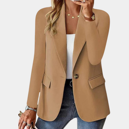 Damen Blazer Ein-Knopf-Verschluss Klassisches Revers