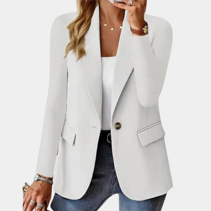 Damen Blazer Ein-Knopf-Verschluss Klassisches Revers