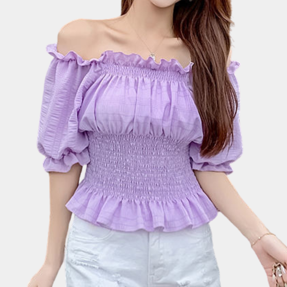 Damen Off-Shoulder Rüschen - Norvielle