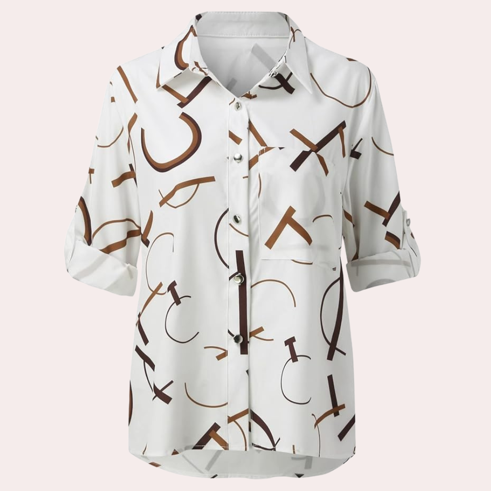 Damenbluse mit Grafischen Buchstaben