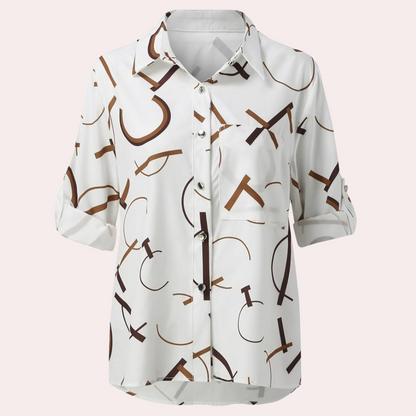 Damenbluse mit Grafischen Buchstaben