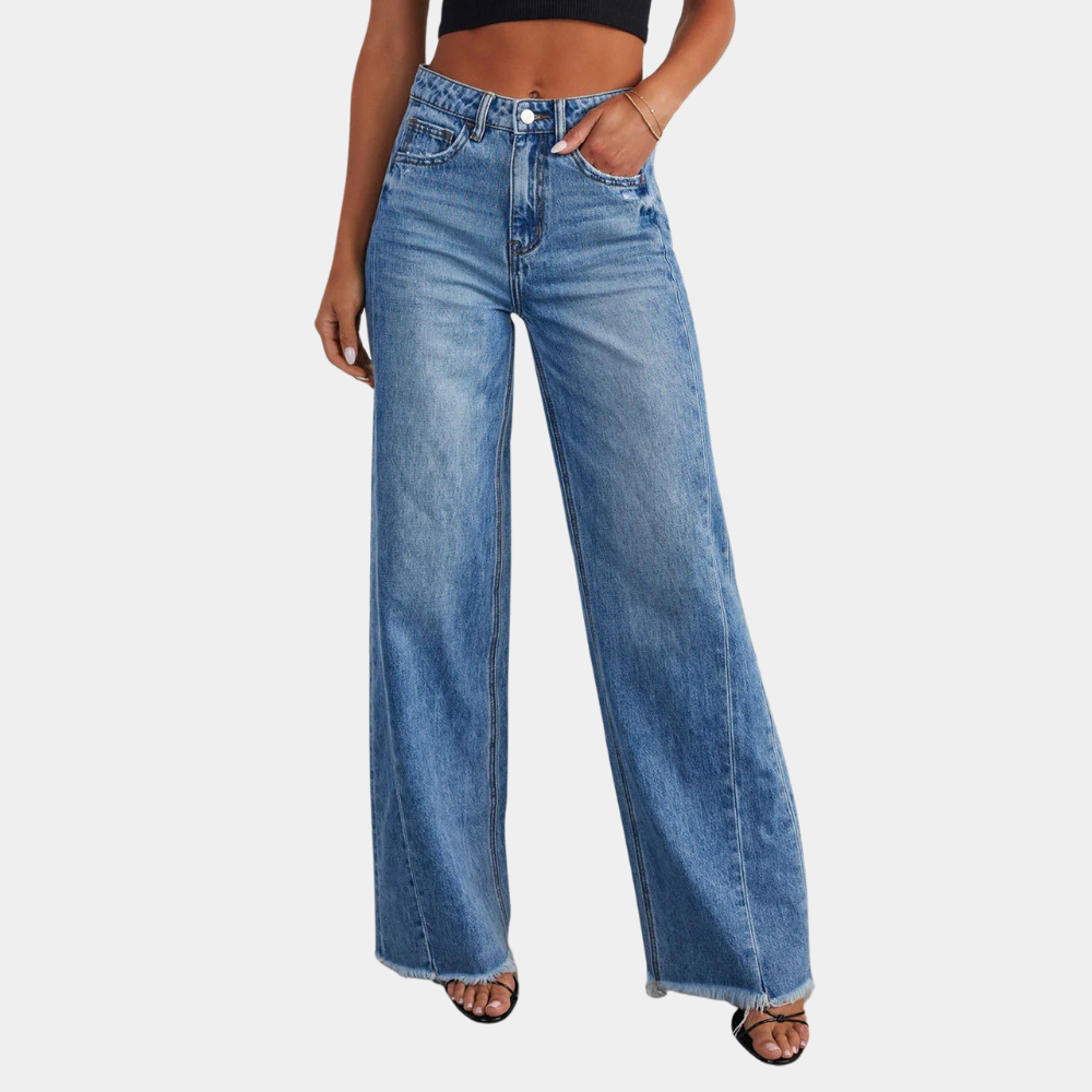 Damen High-Waist-Jeans Trendmodell - Norvielle